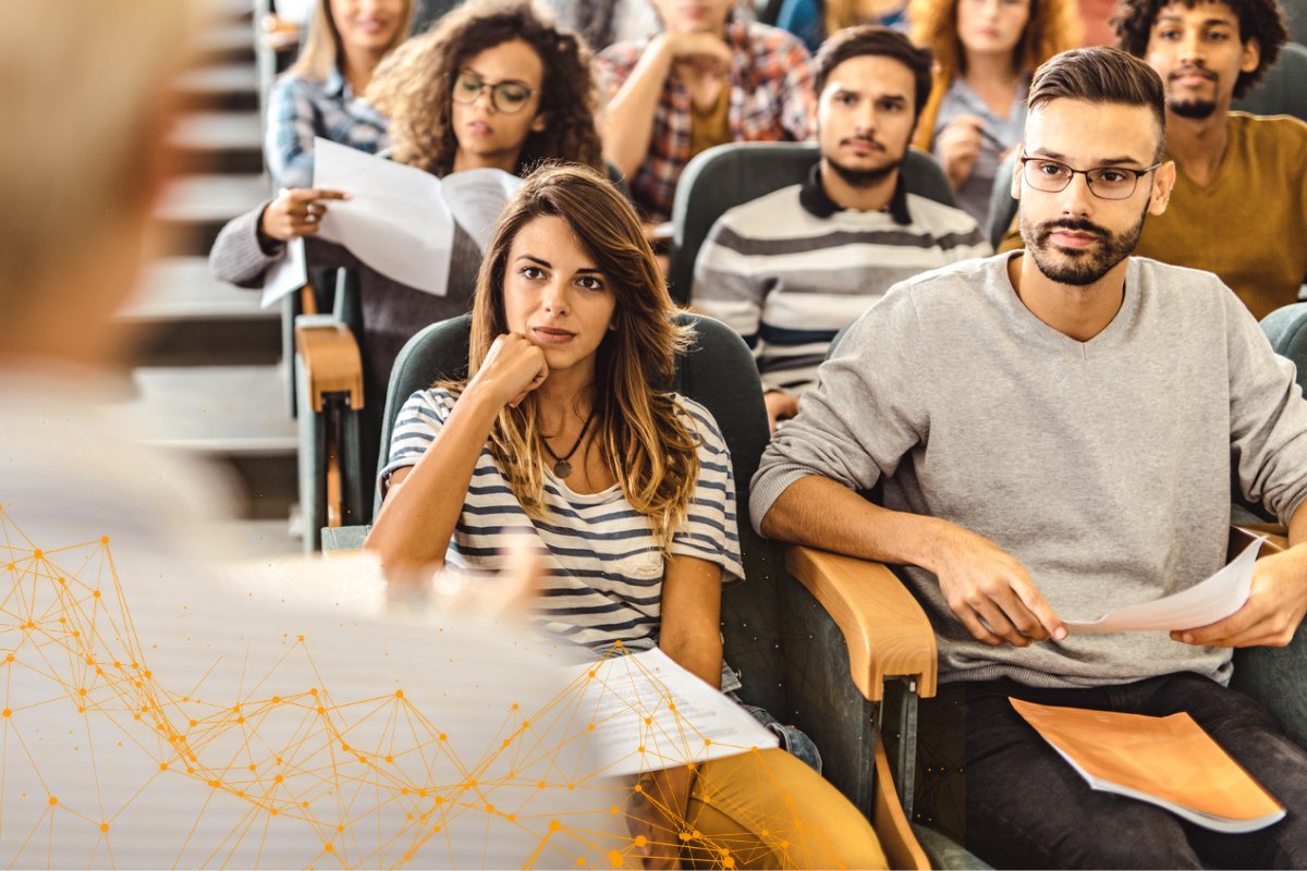 Students in a lecture theatre